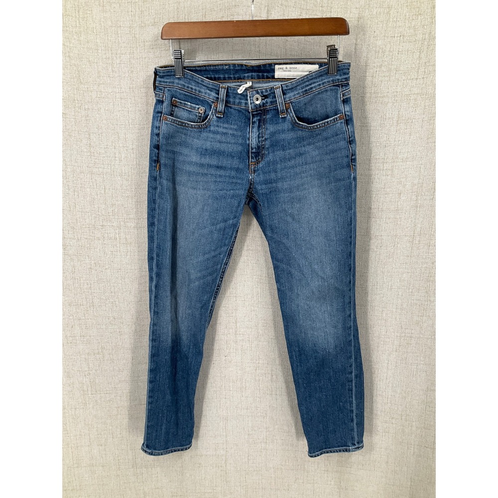 Rag & Bone Julienne Jeans Womens 25 Blue Slim Straight Mid Rise Denim Preppy